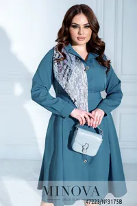 Платье 3175B-Серо-голубой Minova