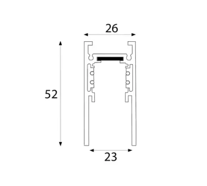 Магнитный накладной/подвесной трек Vaes VECTOR M‑2000, напряжение 48 В, цвет белый
