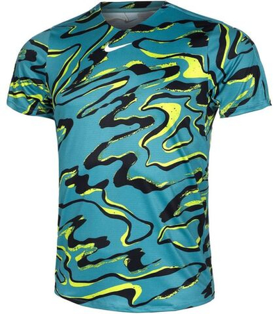 Футболка мужская теннисная Nike Court Dri-Fit Advantage Printed Top - mineral teal/white