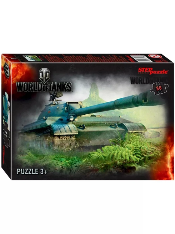 Пазл для детей 4 5 6 7 лет World of Tanks Танк 80 элементов