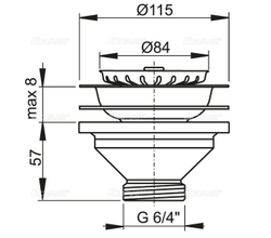 Выпускной A37 комплект для мойки 6/4 с нержавеющей решеткой d115