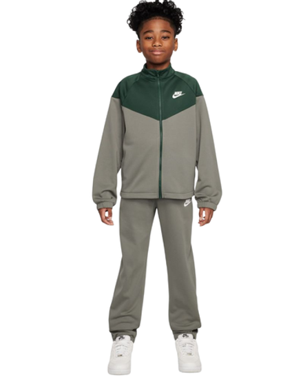 Детский теннисный костюм Nike Kids Dri-Fit Poly Knit Full Zip - light army/fir/white