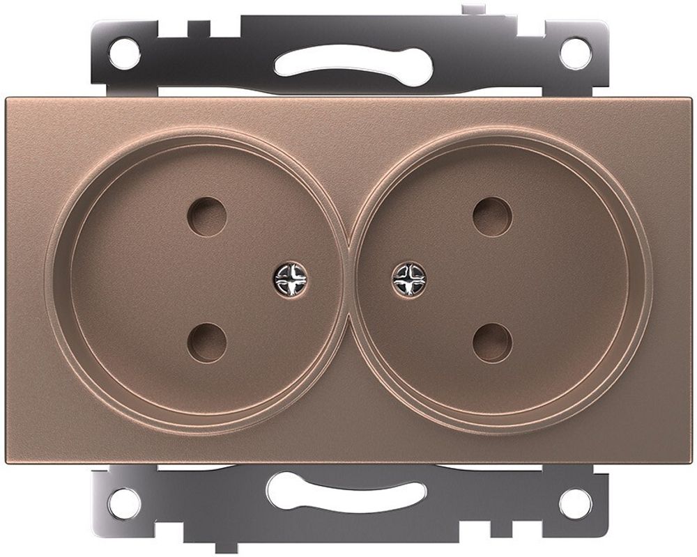 Розетка двойная без заземления и со шторкой, без рамки Stekker Катрин 39597