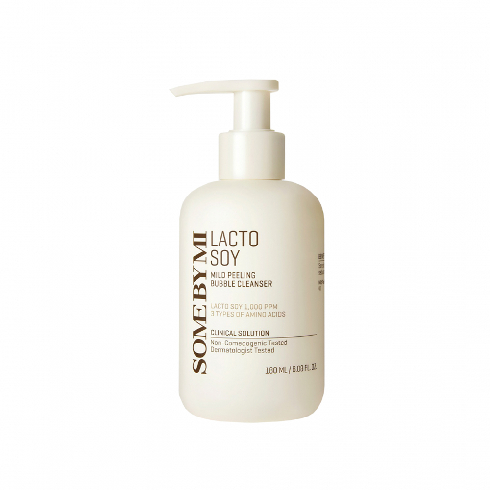 SOME BY MI LACTOSOY MILD BUBBLE PEELING CLEANSER Мягкая очищающая пенка для умывания с лактобактериями и ферментом соевого молока 180мл