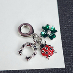 Подвеска "на удачу", бейл, родий, цветная эмаль, р-р 10мм, люкс фурнитура, штучно