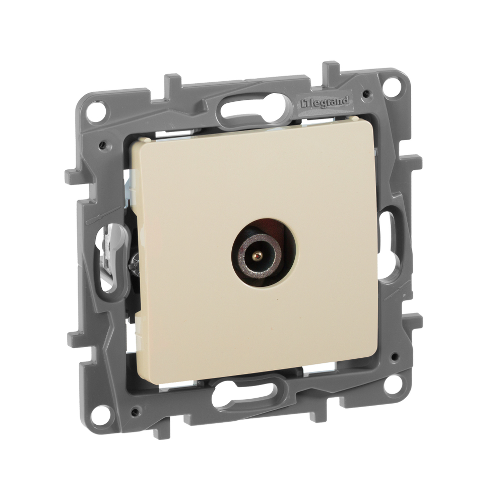 Розетка TV (телевизионная) проходная - слоновая кость ETIKA Legrand