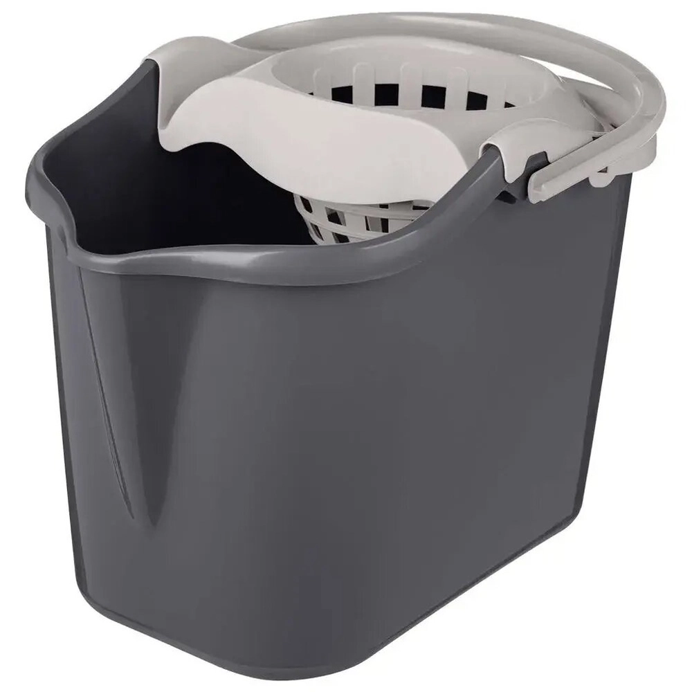 Ведро Rimo прямоугольное 13л с отжимом МОП (светло-серый)