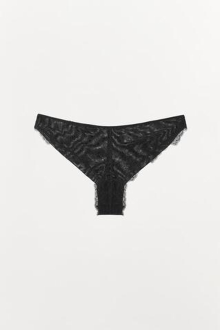 ZARA КРУЖЕВНЫЕ ТРУСЫ, ЧЕРНЫЙ