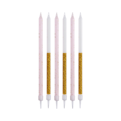 Свечи для торта «Блестки» искристые, 6 шт