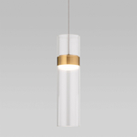 Подвесной светодиодный светильник Eurosvet Lumen 50244/1 LED латунь/прозрачный