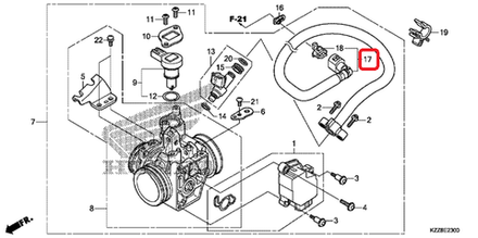 17526-KZZ-901. HOSE COMP., FUEL FEED. HONDA