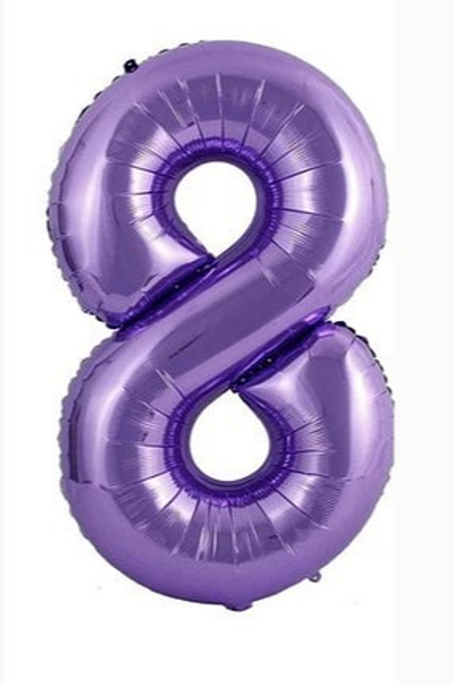 Шар цифра №8 Сиреневый