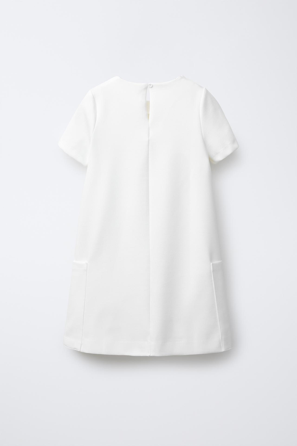 ZARA ПЛАТЬЕ С КОНТРАСТНЫМ ЦВЕТКОМ, БЕЛЫЙ