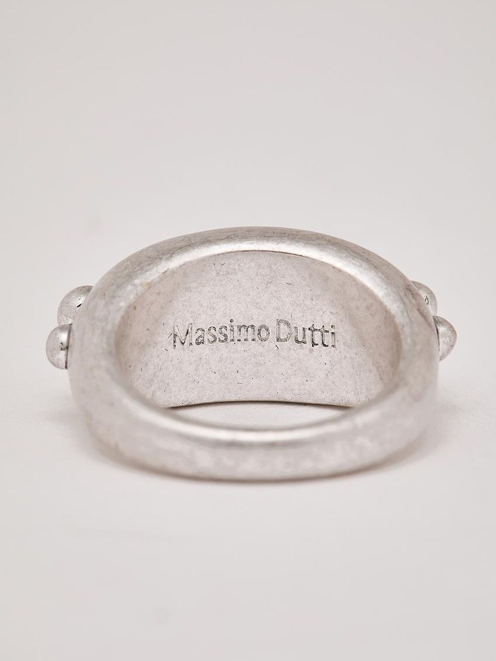 Massimo Dutti Кольцо с круглыми деталями, серебряный