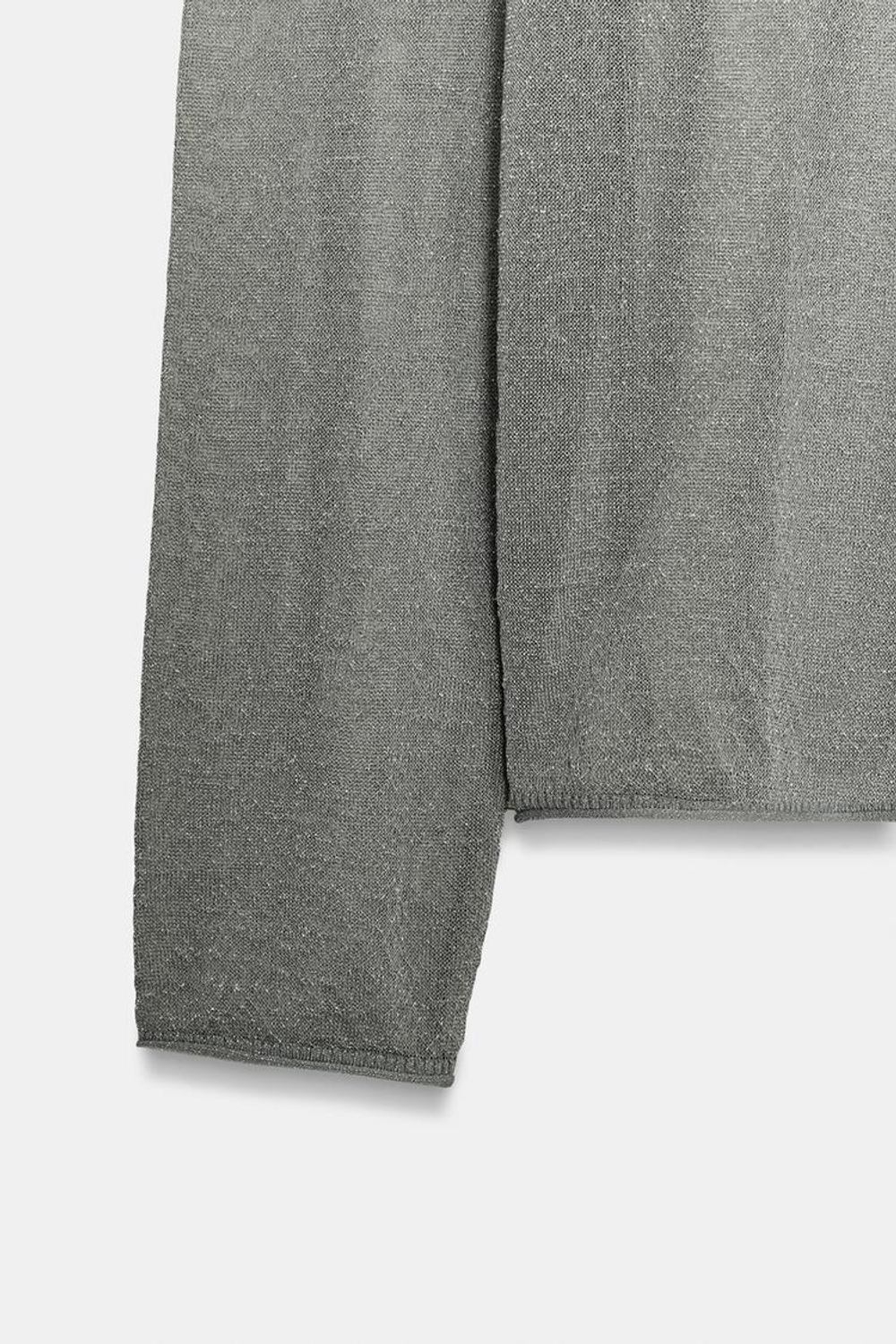 ZARA СВИТЕР ОВЕРСАЙЗ ИЗ МЕТАЛЛИЗИРОВАННОЙ НИТИ, СЕРЫЙ