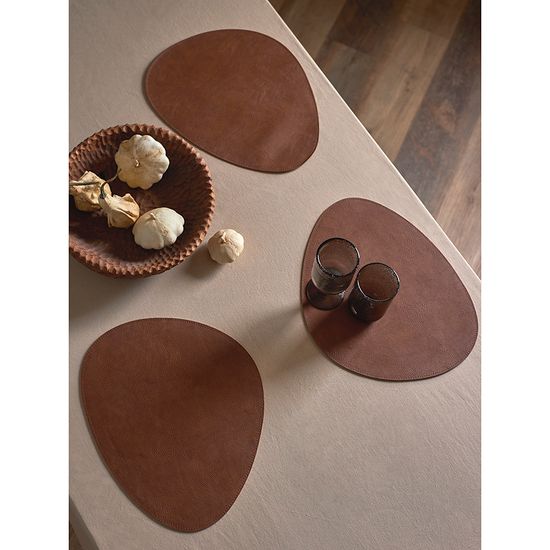 Набор из 4-х двухсторонних сервировочных салфеток drop, 33х41 см, синий/коричневый