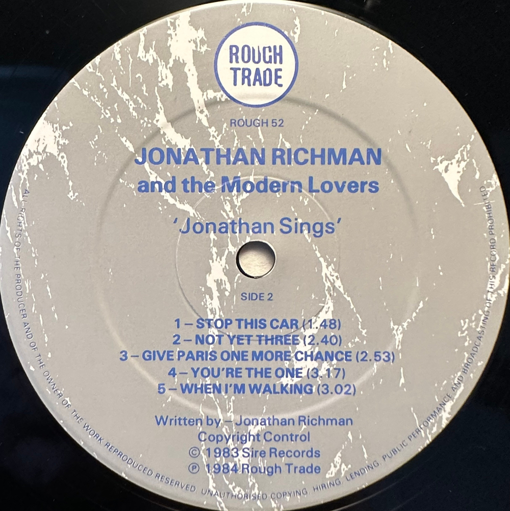 Jonathan Richman & The Modern Lovers - Jonathan Sings! (Англия 1984г.)