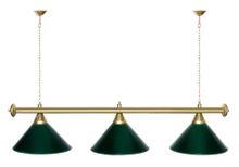 Лампа STARTBILLIARDS 3 пл. (плафоны коричневые,штанга золотая,фурнитура золото)