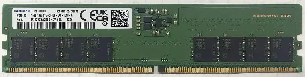 Оперативная память 16GB DDR5 5600MHz Samsung UDIMM, 1.1V, SR M323R2GA3DB0-CWMOD