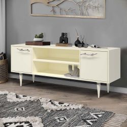 Тумба под ТВ Арт Колор matte 155см Классик Сильвер Кремовый белый матовый