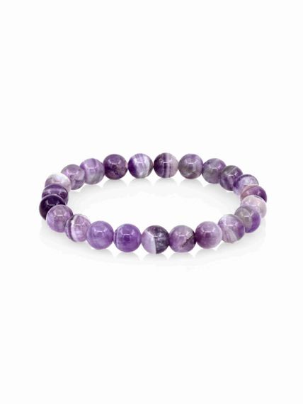 Фото браслета из бусин аметиста лавандового вид анфас