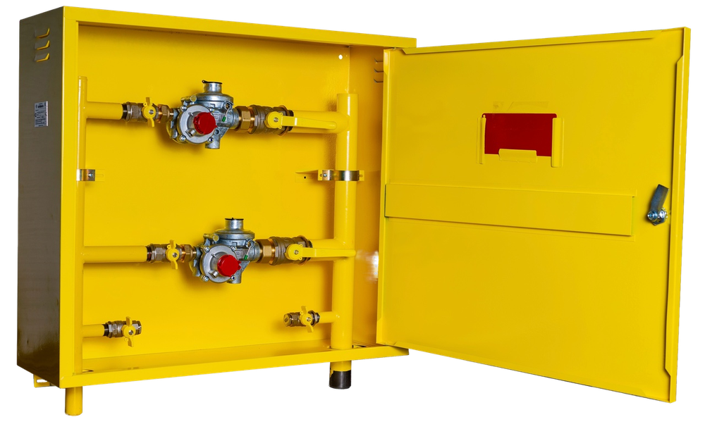 Шкафной газораспределительный пункт ГРПШ-ОХТА-RF-10-2-НН-П3 (желтый)