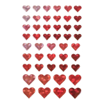 Наклейки Сердечки с голографическим эффектом 20*11см, красные