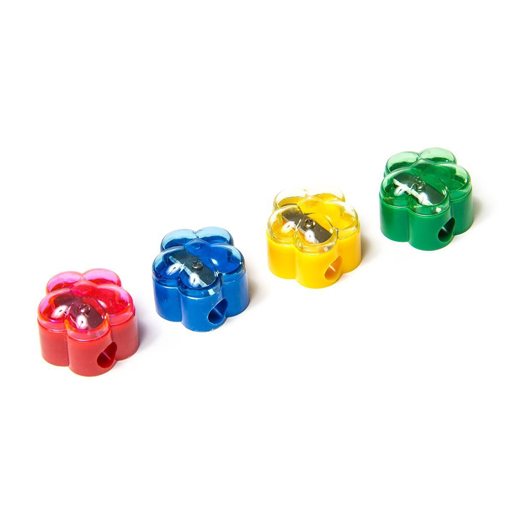 Точилка пластиковая Alingar "Цветок", 1 отверстие, цвет ассорти, картонная упаковка