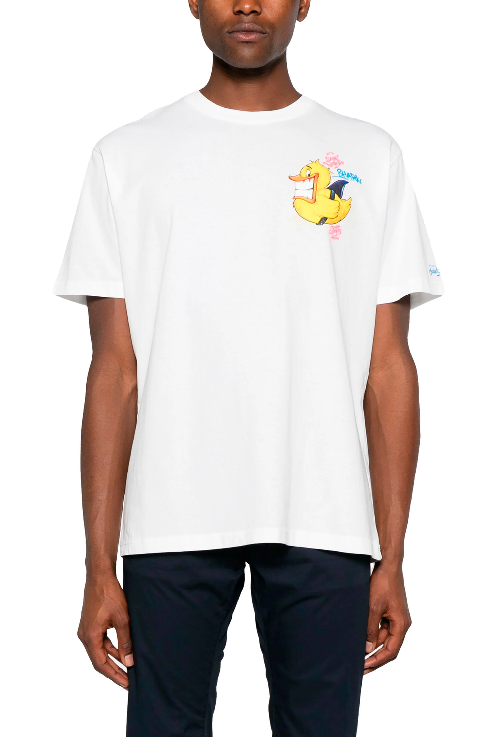 Футболка MC Saint Barth TSHIRT DUCKY SHARK 01 белый акула