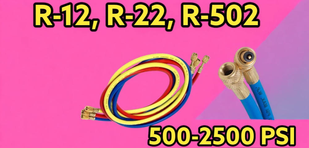 Шланг заправочный для фреона 72" (180см) R-12, R-22, R-502 (500-2500 PSI),