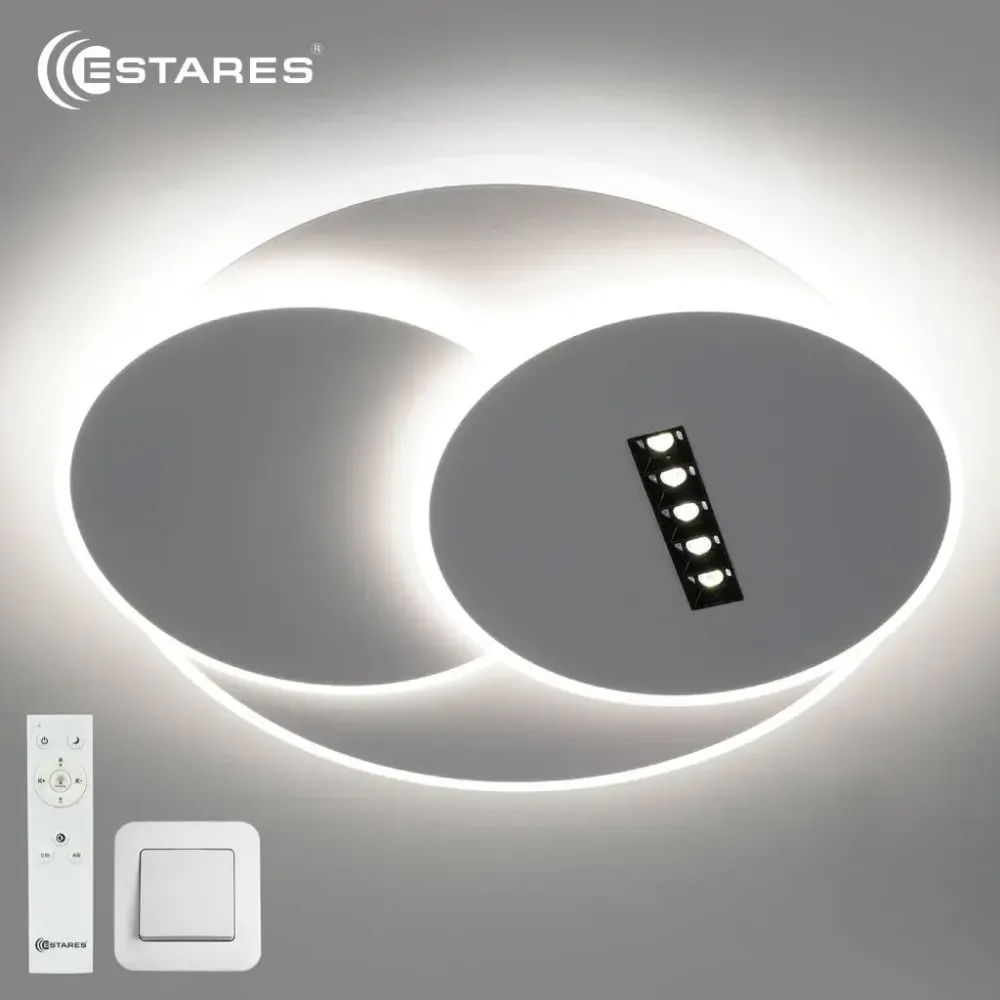 Управляемый светодиодный светильник STERREN 95W 3R 5DL-RC-495x55-WHITE/BLACK/WHITE-220-IP20