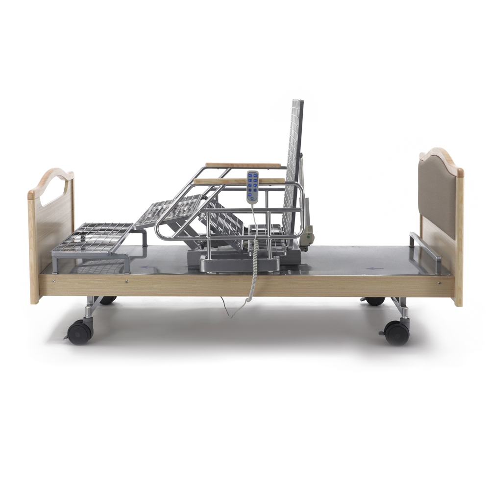 Кровать электрическая MED-MOS DB-2B с поворотным креслом в левую сторону (светлое дерево)