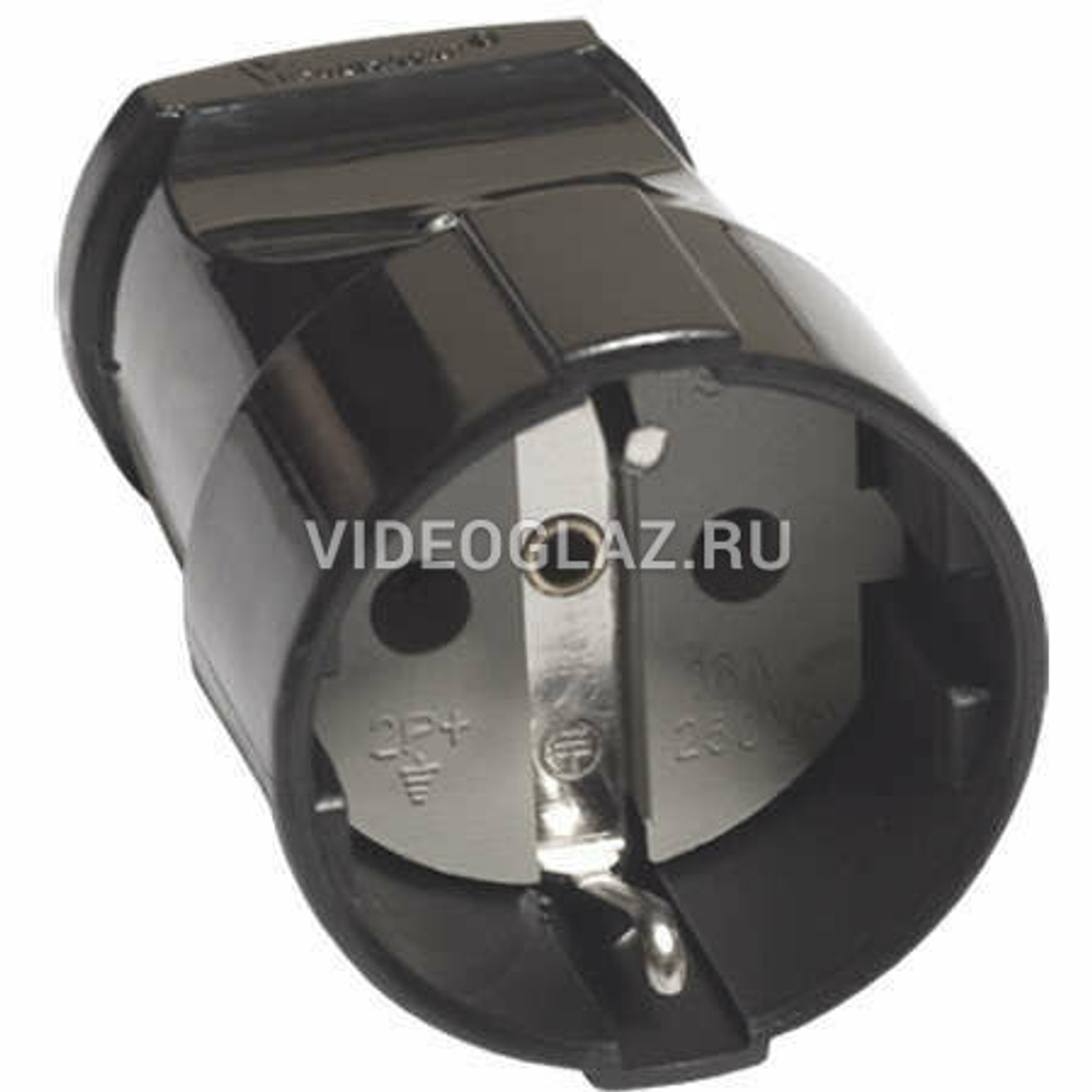 Штепсель с/з 16А 250В черная