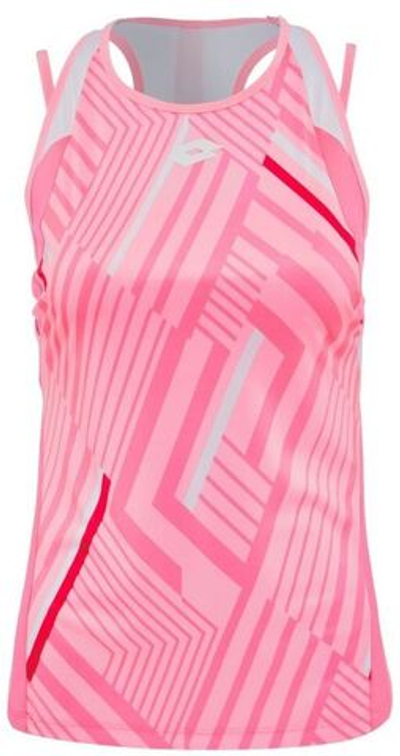 Женский топ теннисный Lotto Top Ten II W Tank Printed PL - sweet rose/vivid rose