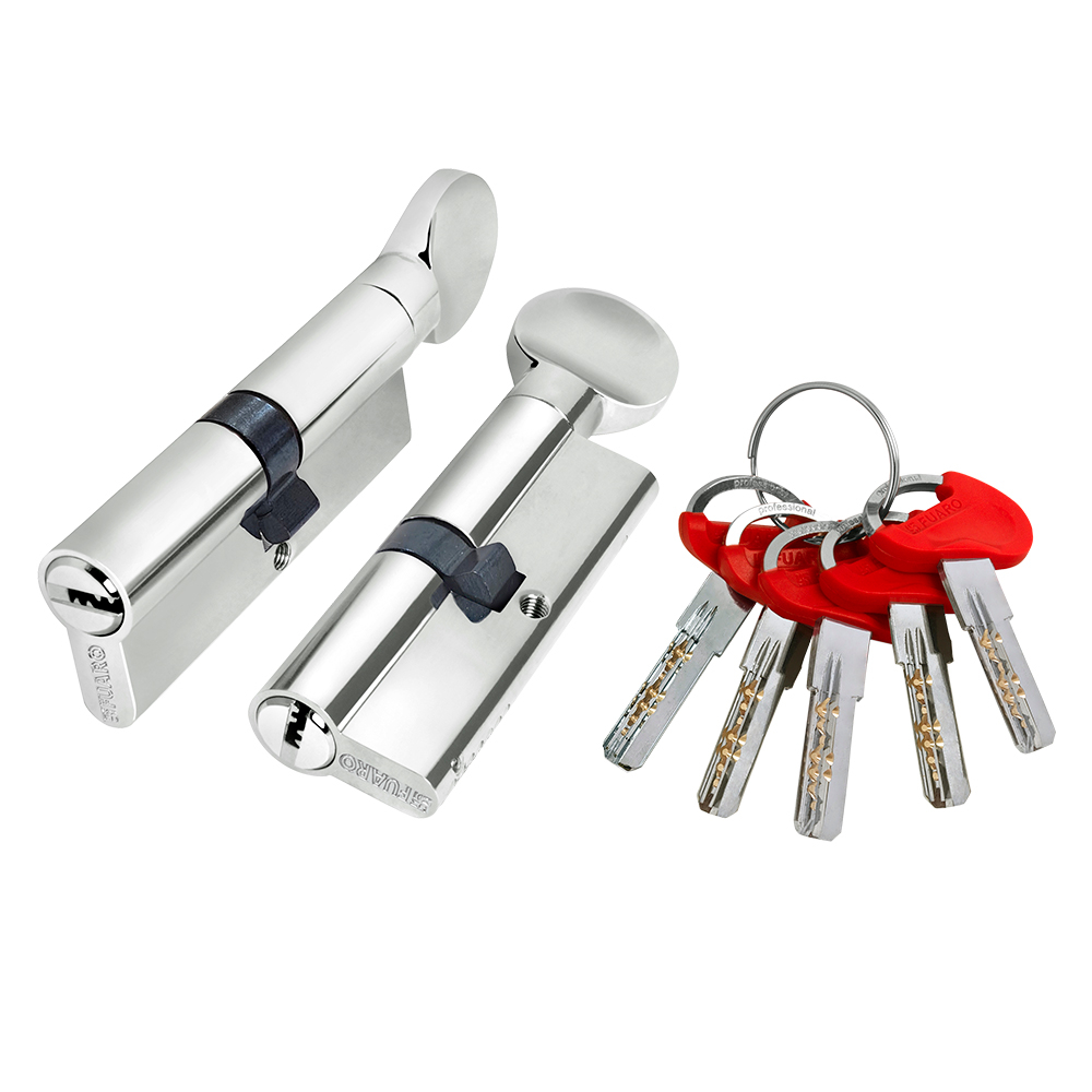 Цилиндр. механизм D-PRO502-8/80mm (35+10+35) CP хром 5ключей +1  Х