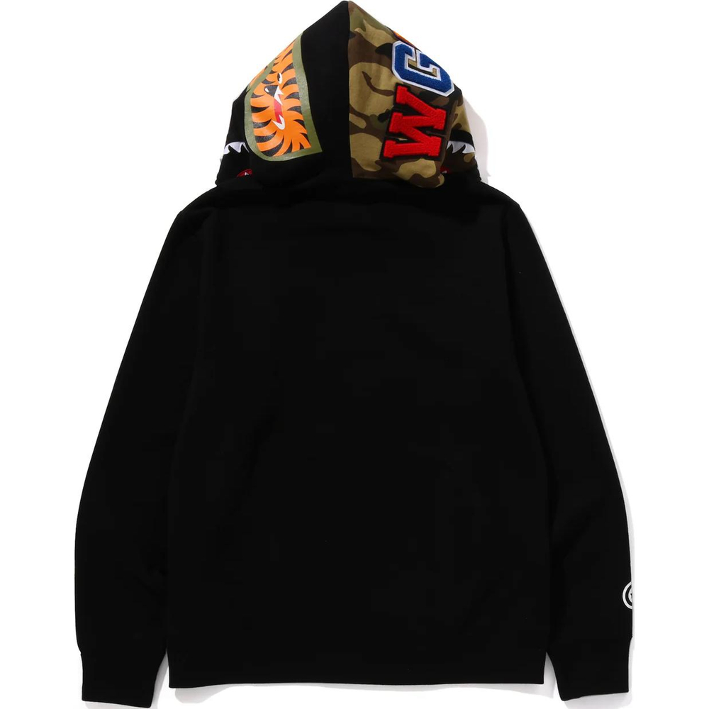 A Bathing Ape Bathing Ape Shark Pattern Hooded Zip Up Свитшот черный