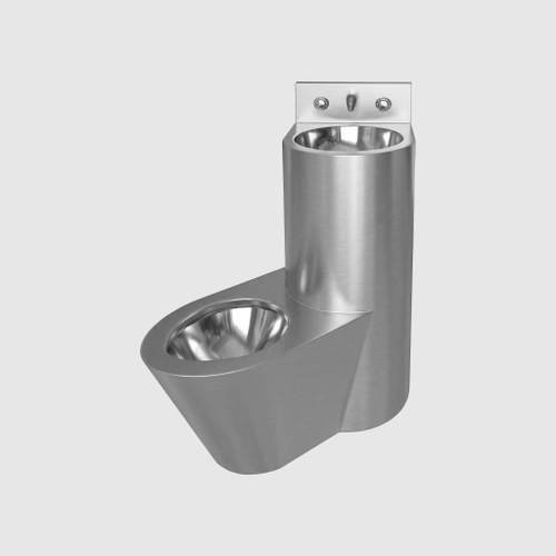 Комби-система унитаз и раковина левый нерж. сталь NOFER 13123.L  матовый