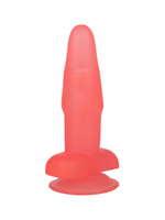 Розовый гелевый анальный стимулятор на присоске - 14 см. (Цвет: розовый)