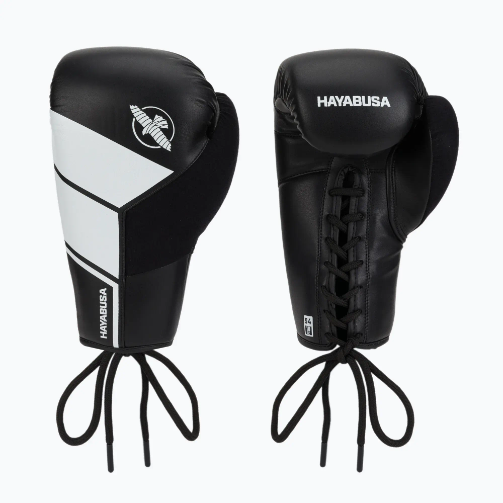 Боксёрские перчатки Hayabusa S4 Lace Up black/white
