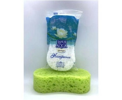 Губка для тела "Настроение" 19х9х5см / мочалка для тела (голубая)