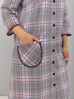 Халат Х-138/коричнево-розоваяклетка-к