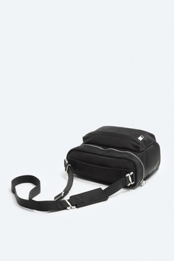 ZARA СУМКА ИЗ НЕЙЛОНА С ПЛЕЧЕВЫМ РЕМНЕМ, ЧЕРНЫЙ