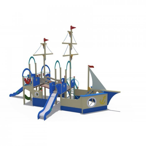 Детский игровой комплекс Лагуна в виде двойного парусника и с горками Н-1200,1500 ДИО 07020.1