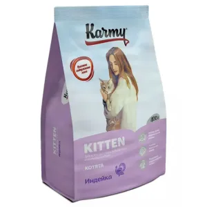 Сухой корм Karmy Kitten для котят, а также беременных и кормящих кошек, с индейкой