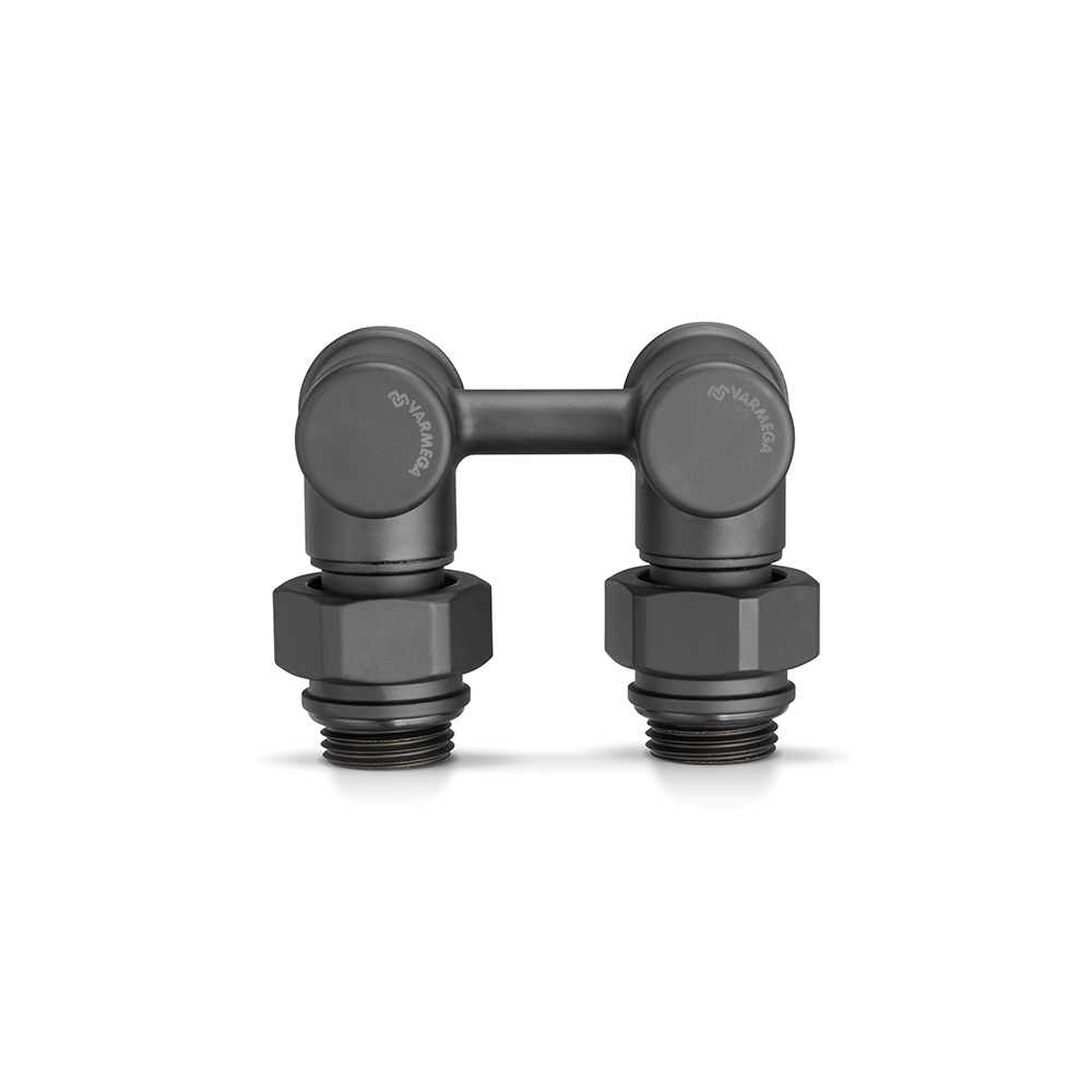 Узел нижнего подключения Thermo угловой, Черный, Desighn Series, 1/2" x 3/4"