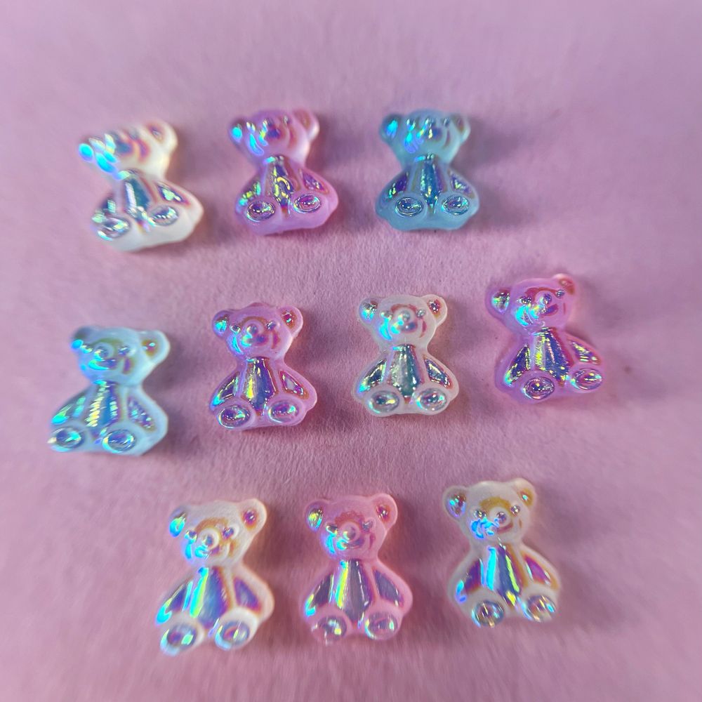 1815 Фигурки объёмные "Медвежата" 10 шт (светятся в УФ)