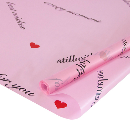 Упаковочная матовая пленка (0,6*10 м) Every Moment, Ярко-розовый, 1 шт.