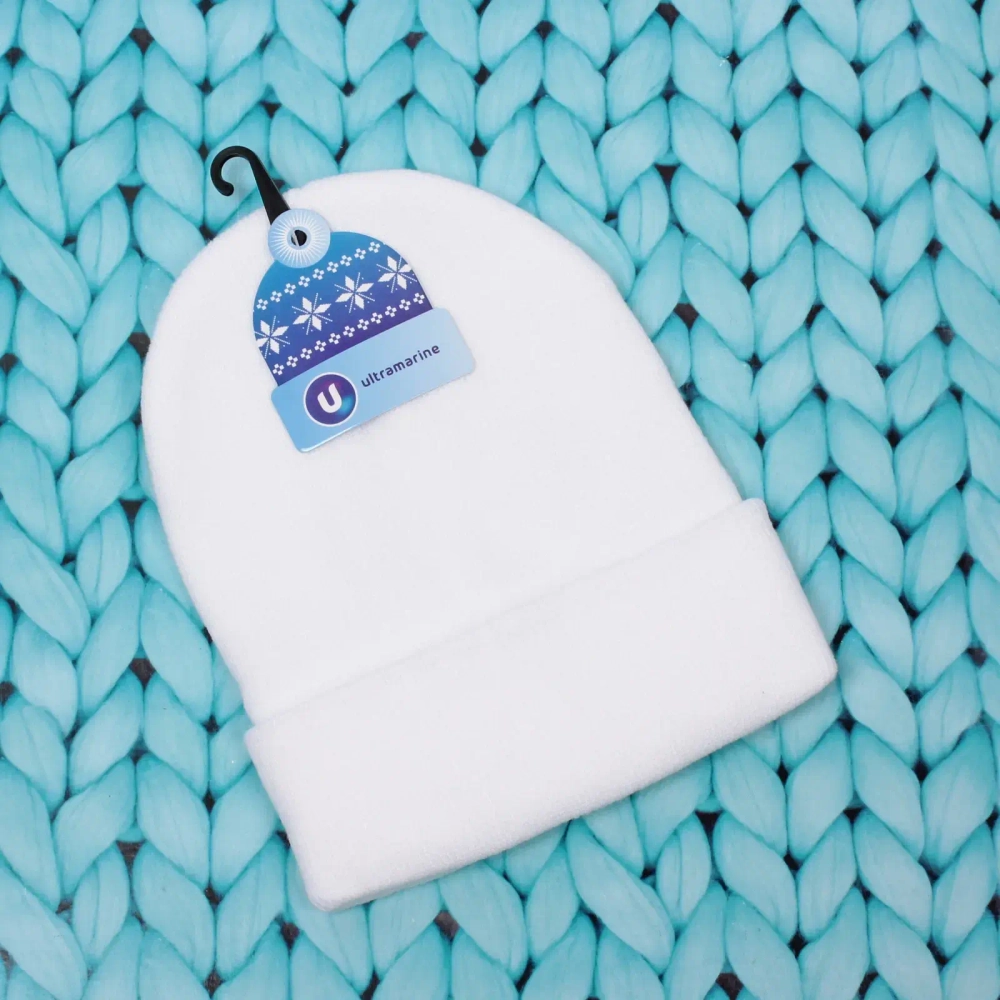 Шапка зимняя «ZIMA», бинни, цвет белый, 58р (лейбл Ultramarine)