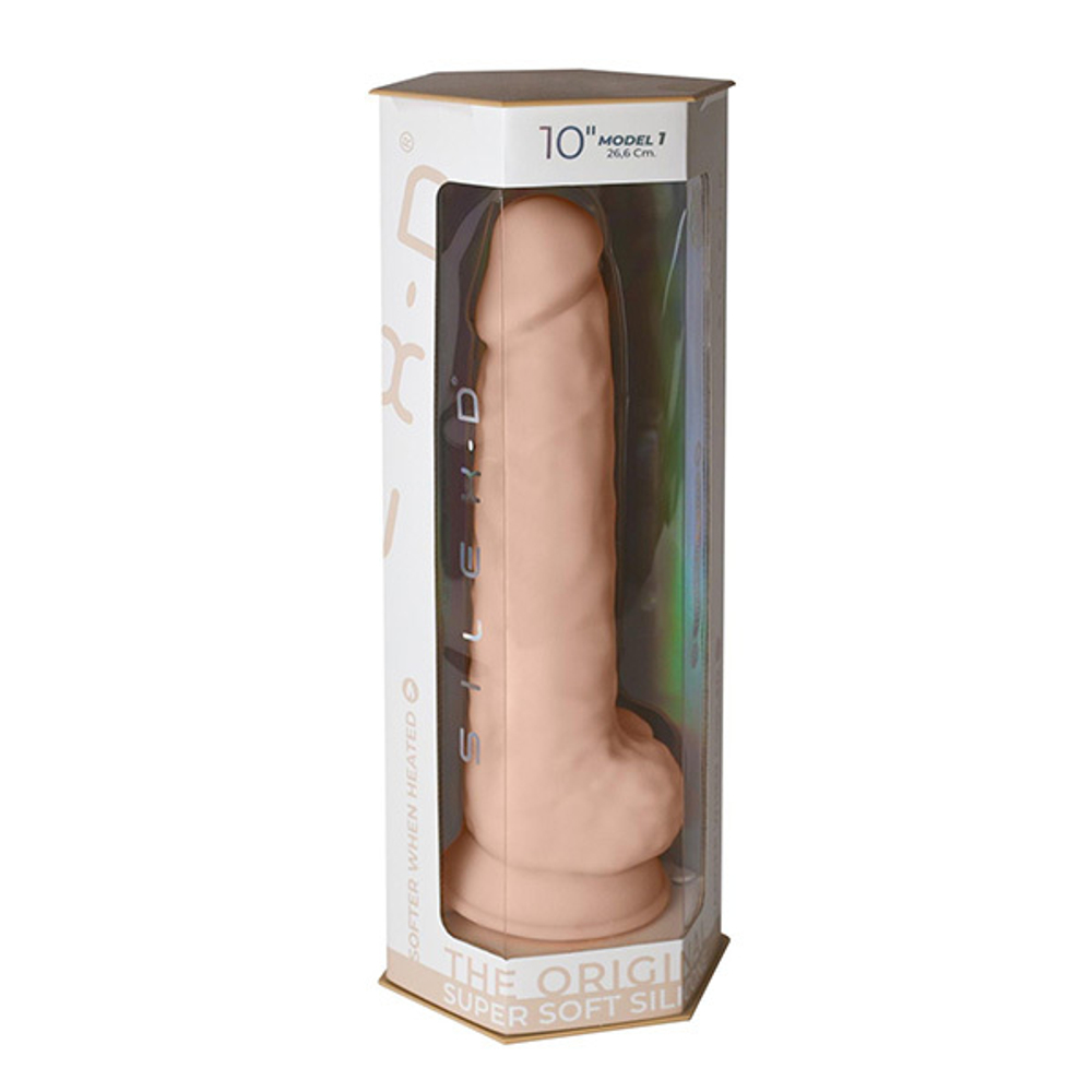 Телесный фаллоимитатор 26,6см на присоске с мошенкой SilexD the Original Super Soft Silicone Dildo 10" Model 1