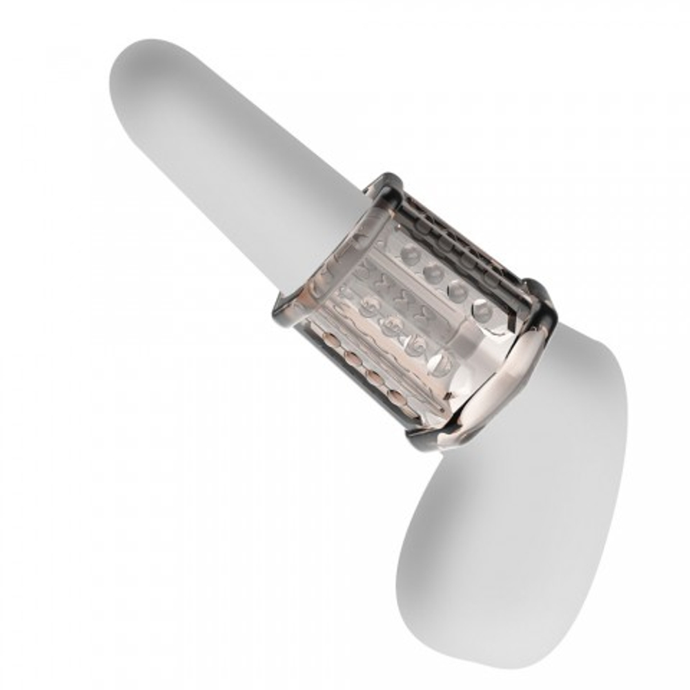 Насадка на пенис с ребристой поверхностью Pretty love серая